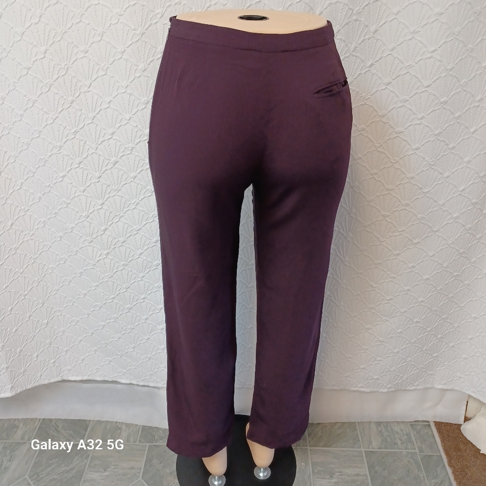 LOFT  Women Size 2 Deep Purple Wool Blend Pants - Picture 8 of 15
